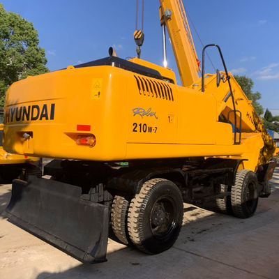 HYUNDAI 210W-7 Старый экскаватор на колесах, Использованное строительное оборудование 124 кВт Для добычи полезных ископаемых