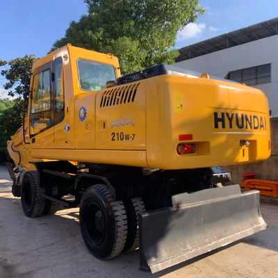 HYUNDAI 210W-7 Старый экскаватор на колесах, Использованное строительное оборудование 124 кВт Для добычи полезных ископаемых