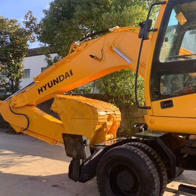 HYUNDAI 210W-7 Старый экскаватор на колесах, Использованное строительное оборудование 124 кВт Для добычи полезных ископаемых