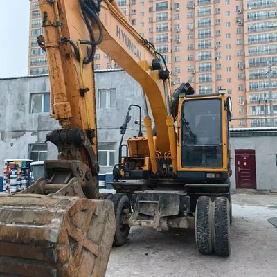 Hyundai 150w Использованный экскаватор на колесах Тяжелое оборудование для перемещения земли