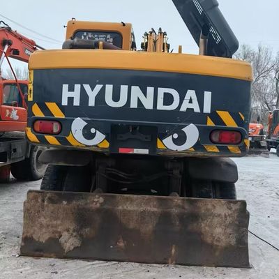 Hyundai 150w Использованный экскаватор на колесах Тяжелое оборудование для перемещения земли