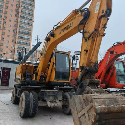 Hyundai 150w Использованный экскаватор на колесах Тяжелое оборудование для перемещения земли