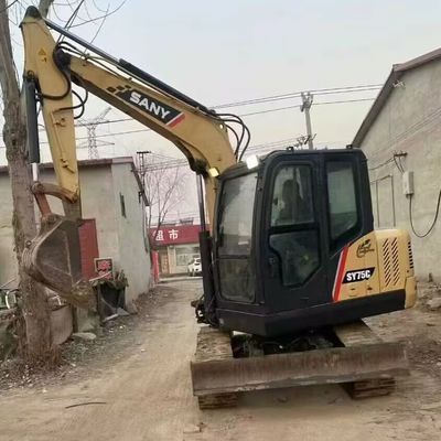 2200 оборотов в минуту Подержанная мини-экскаваторная машина SANY 75C 7280 кг